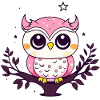 Cute Owl in Pink