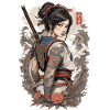Femme ninja samouraï japonais