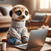 Laptop mit Erdmännchen