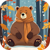 Casual bear in autumn