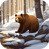 Bear in winter forest