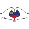 Liechtenstein Flag Heart Shape