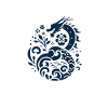Silhouette Japanese dragon