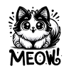 Meow - Cat Illustration