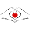 Japan Flag Heart Shape Used