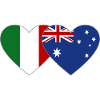 Italy Australia Flag Heart