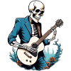 Skeleton with guitar