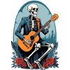 Skeleton Playing Guitar
