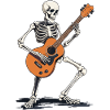 Skeleton with guitar