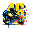 Moto valentino Biker t-shirt rossi 46