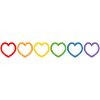 Rainbow Hearts outline