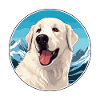 Ungarsk Kuvasz hunderace tegneserie Kawaii Watercol
