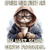 Lustiges Katze mit Kaffee und Spruch Design