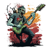 zombie avec guitare rock