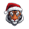Tiger Head Christmas Portrait