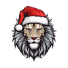 Lion Head Christmas Portrait