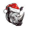 Rhino Head Christmas Portrait