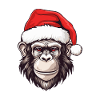 Monkey Head Christmas Portrait