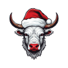 Bull Head Christmas Portrait