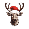 Deer Head Christmas Portrait