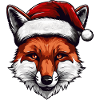 Fox Head Christmas Portrait