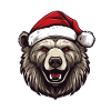 Bear Head Christmas Portrait