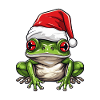 Frog Head Christmas Portrait