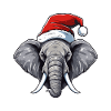 Elephant Head Christmas Portrait