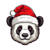 Panda Head Christmas Portrait
