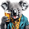 Cute koala offers beer