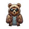 Cool bear with sunglasses