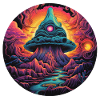 Psychedelischer Pilz im Kosmos