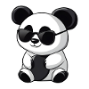 Cool panda with sunglasses