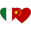 Italy China Flag Heart