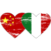 China Italy Flag Heart Used