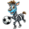 Zebra fodboldspiller - Elegance på fodboldbanen.