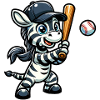 Zebra Baseball Player - Stripes, Speed