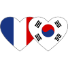Frankrig Sydkorea Flag Heart