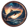 Fish,Wave,Gold,Sea,Sunrise,Blue