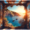 Portofino,Paysage,Aquarelle,Peinture