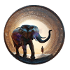 elefant,kreis,gold,aquarell,ornament