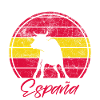 Spanische Flagge mit Stier retro
