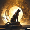 wildcat,gold,circle,ornament,golden,leopard