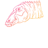 Neon Dino Geometry Art Gift