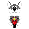 HUND - MOTORRAD - HUSKY