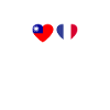 Taïwan France Heartbeat Flag Taïwanais