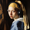 The girl with the headphones