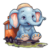 Elephant Rides Railroad Elephant