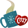 Mug sticker with hot tea