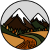 Snow-capped mountains and alpine valley